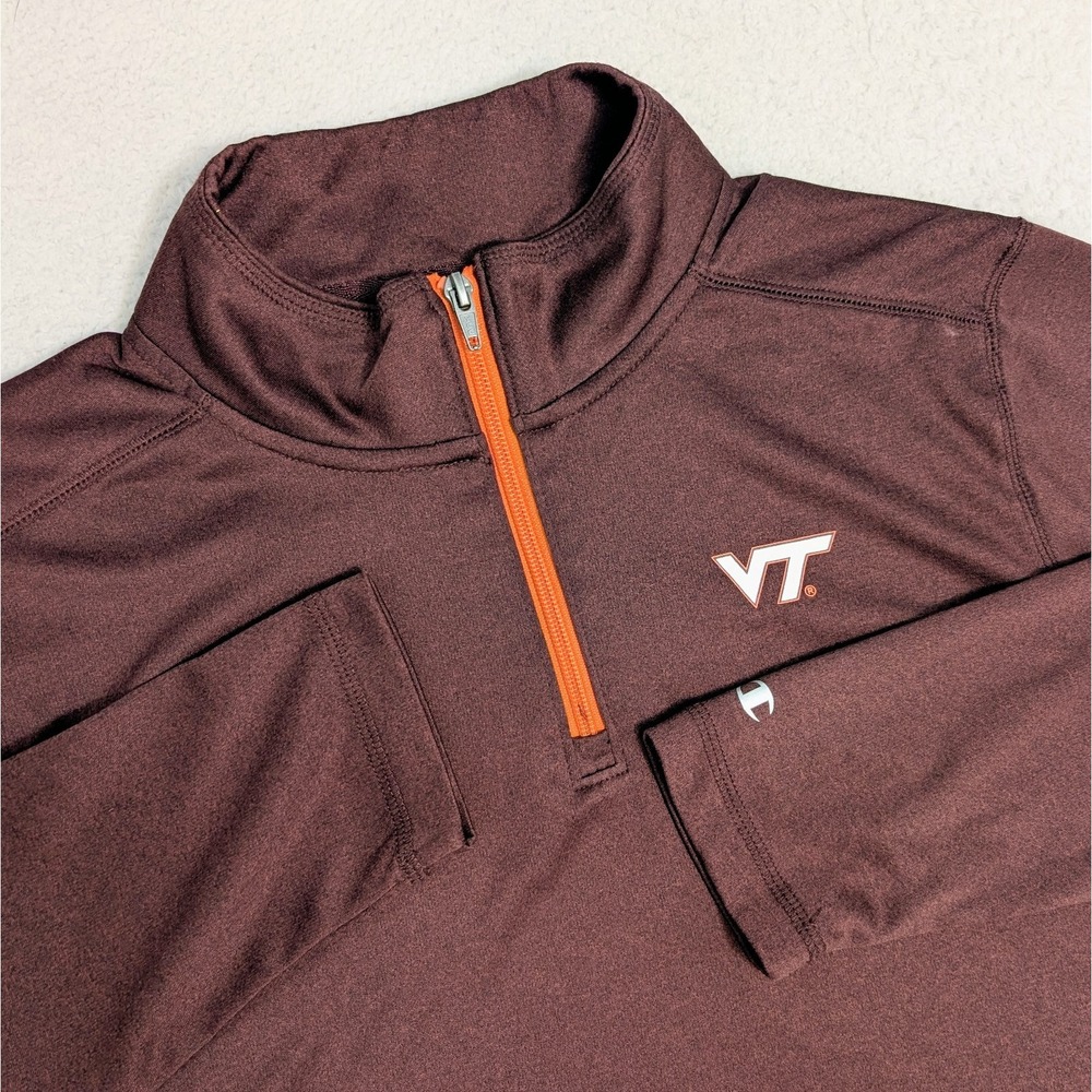 Virginia Tech‎ Hokies Champion 1/4 Zip Pullover Shirt Kids XL Burgundy